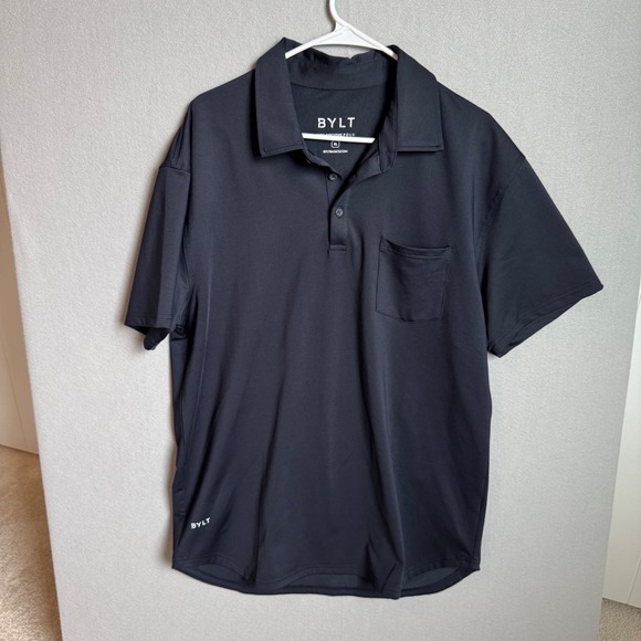 BYLT Other - BYLT Drop Cut Executive Polo Mens XL Black Short Sleeve Pocket Performance Shirt